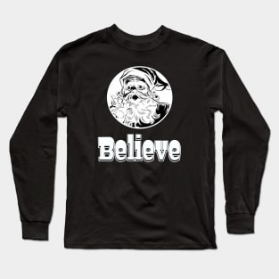 Santa Believe Graphic Long Sleeve T-Shirt